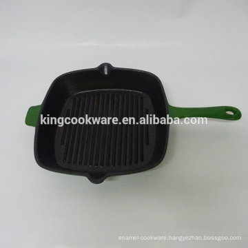 Cast Iron Healthy Enamelled Grill Pan